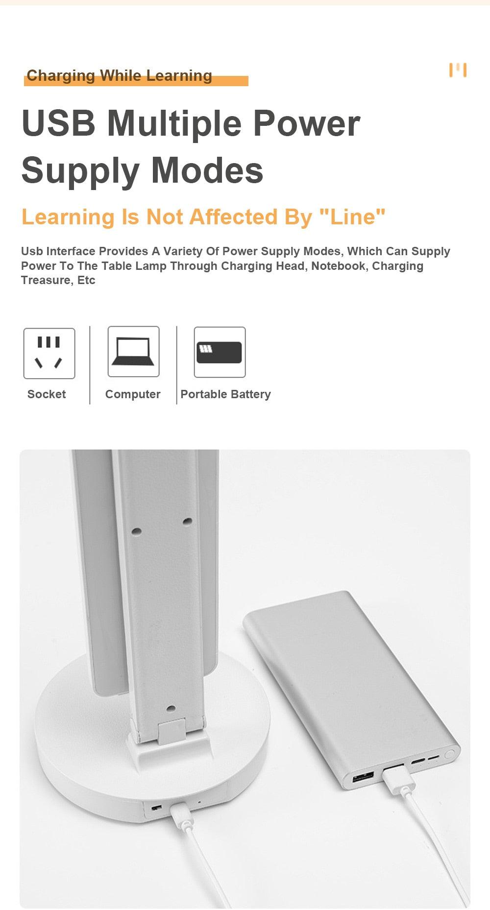 Double Lamp Cap Led Foldable Reading Lamp For Children's Mobile Phone Bracket Desk Study Light Free Shipping Bedroom Table Lamps Decorative Table Lamp Cute Study Lamps for Bedroom Décor