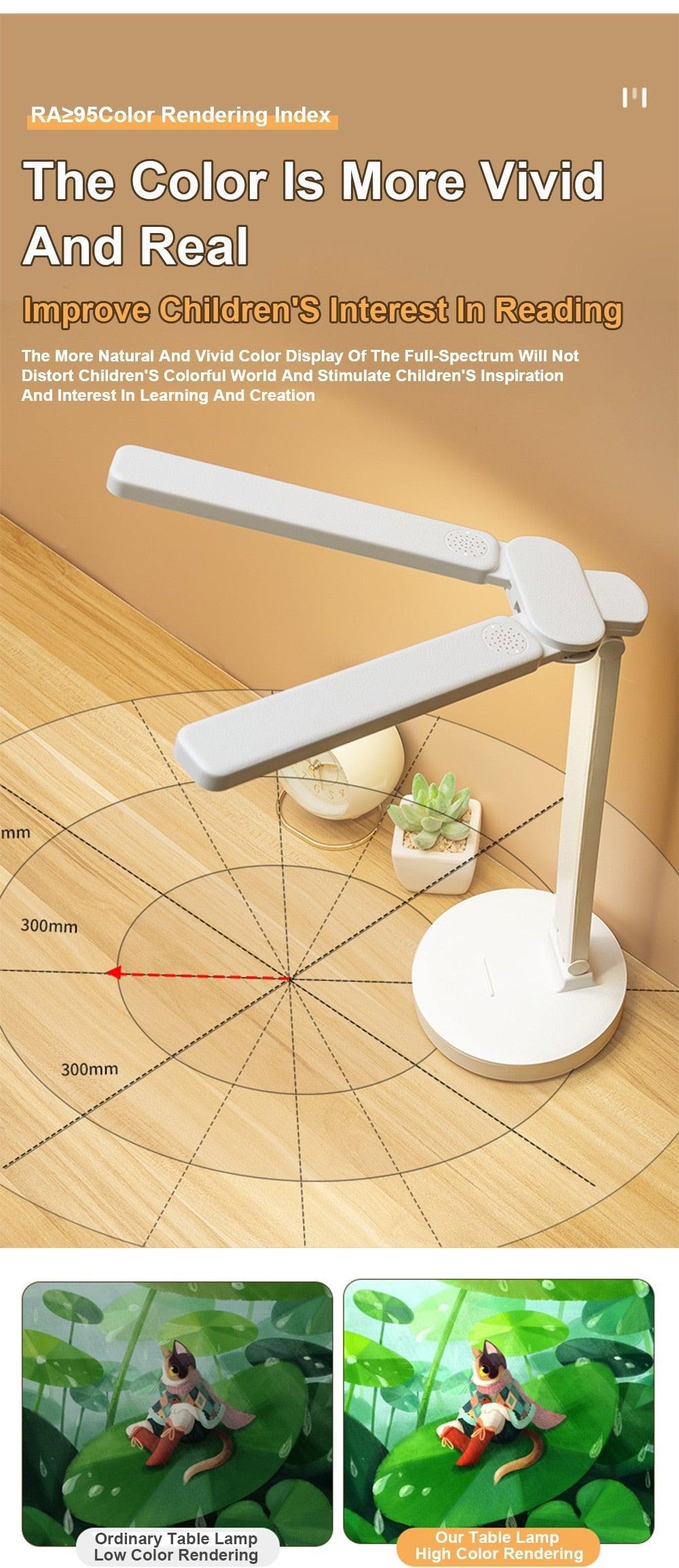 Double Lamp Cap Led Foldable Reading Lamp For Children's Mobile Phone Bracket Desk Study Light Free Shipping Bedroom Table Lamps Decorative Table Lamp Cute Study Lamps for Bedroom Décor