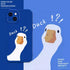 Doubt Duck Smile Case For iPhone 11 12 13 14 Pro Max XR XS X 7 8 Plus Mini Shockproof Soft Cute Duck Girls Phone Cover Soft Liquid Silicone Rubber Shockproof Reinforced Corner Bumper Cover