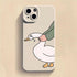 Doubt Duck Smile Case For iPhone 11 12 13 14 Pro Max XR XS X 7 8 Plus Mini Shockproof Soft Cute Duck Girls Phone Cover Soft Liquid Silicone Rubber Shockproof Reinforced Corner Bumper Cover