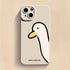 Doubt Duck Smile Case For iPhone 11 12 13 14 Pro Max XR XS X 7 8 Plus Mini Shockproof Soft Cute Duck Girls Phone Cover Soft Liquid Silicone Rubber Shockproof Reinforced Corner Bumper Cover
