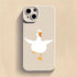 Doubt Duck Smile Case For iPhone 11 12 13 14 Pro Max XR XS X 7 8 Plus Mini Shockproof Soft Cute Duck Girls Phone Cover Soft Liquid Silicone Rubber Shockproof Reinforced Corner Bumper Cover