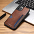 Drop Protection Card Holder Leather Case for Iphone 14 Pro Max 13 Pro 11 12 Anti-knock Cell Phone Bag for Iphone Leather Handcrafted with Genuine Leather Vintage Conveninent with Card Holder