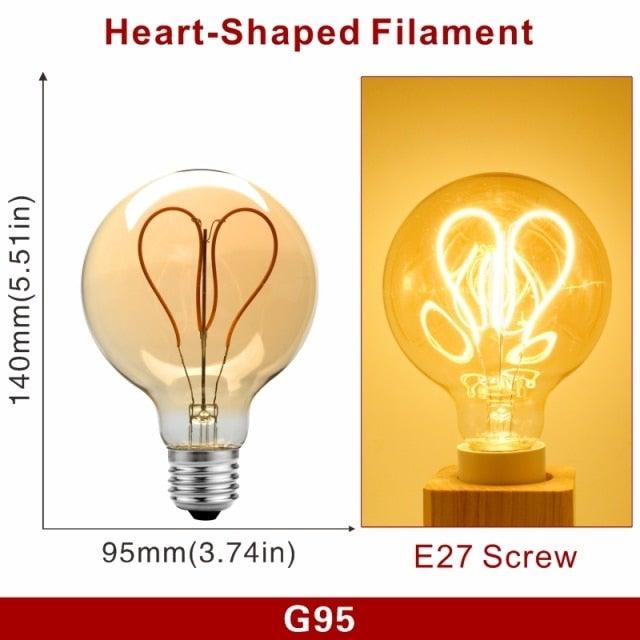 E14 E27 Retro LED Spiral Filament Light Bulb 4W 220V C35 G45 A60 T45 ST64 T185 T225 G80 G95 G125 Vintage Edison Lamp Vintage Filament Light Bulbs Globe Round