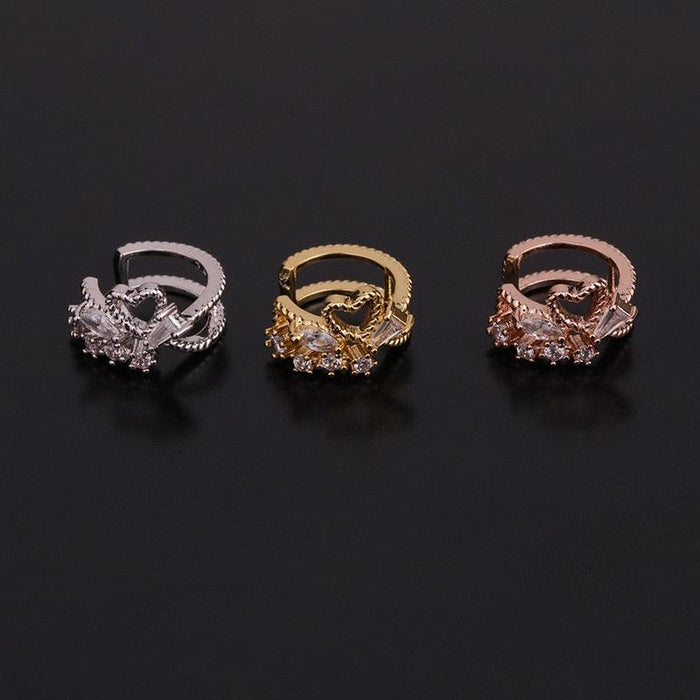 Ear Clip Piercing Earrings for Women Fake Septum Piercing Nose Ring Ear Cuff Conch Tragus Helix Cartilage Stainless Steel Ear Cuff Helix Cartilage Clip On Wrap Earrings Fake Nose Ring Non-Piercing Adjustable Body Jewelry