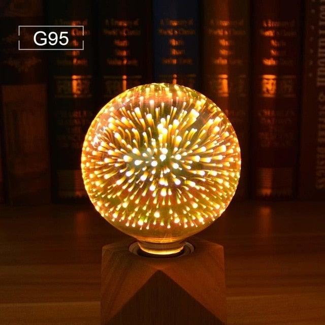 Edison Bulb Vintage Light Bulb Star Fireworks Lamp Holiday Night Light Novelty Christmas Tree Stained Glass Star Shine Decoration Use For Holiday Christmas