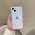 Elegant Cute 3D Love Heart Bear Transparent Phone Case For iPhone 14 13 Pro Max 12 11 X XR XS Silicone Soft Protective Cover Clear 3D Transparent Big Bear Case For iPhone