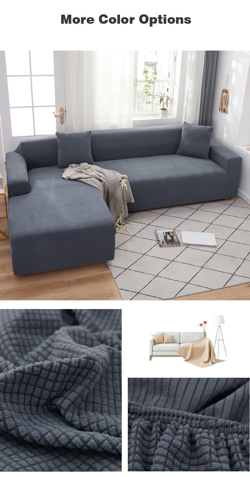 Elegant Elastic Sofa Covers Set for Living Room Chaise Lounge L Shape Corner Stretch Couch Armchair Slipcover Furniture Protector Shaped Sofa Cover Sectional Couch Cover for Living Room Fabric Chaise Lounge Slipcover