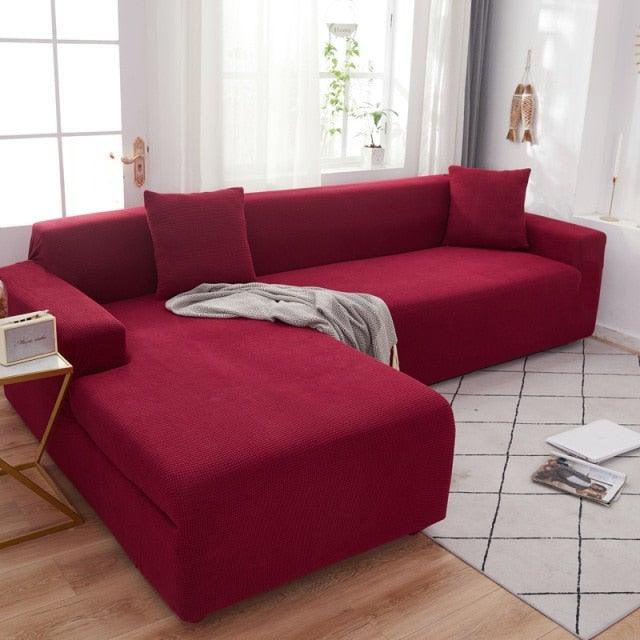Elegant Elastic Sofa Covers Set for Living Room Chaise Lounge L Shape Corner Stretch Couch Armchair Slipcover Furniture Protector Shaped Sofa Cover Sectional Couch Cover for Living Room Fabric Chaise Lounge Slipcover