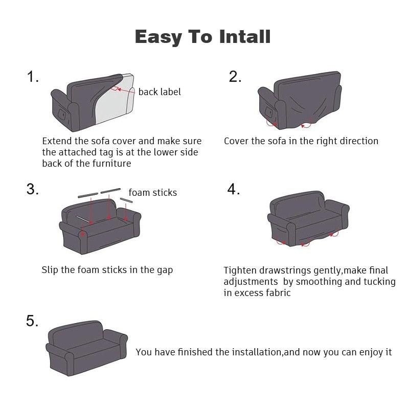 Elegant Elastic Sofa Covers Set for Living Room Chaise Lounge L Shape Corner Stretch Couch Armchair Slipcover Furniture Protector Shaped Sofa Cover Sectional Couch Cover for Living Room Fabric Chaise Lounge Slipcover