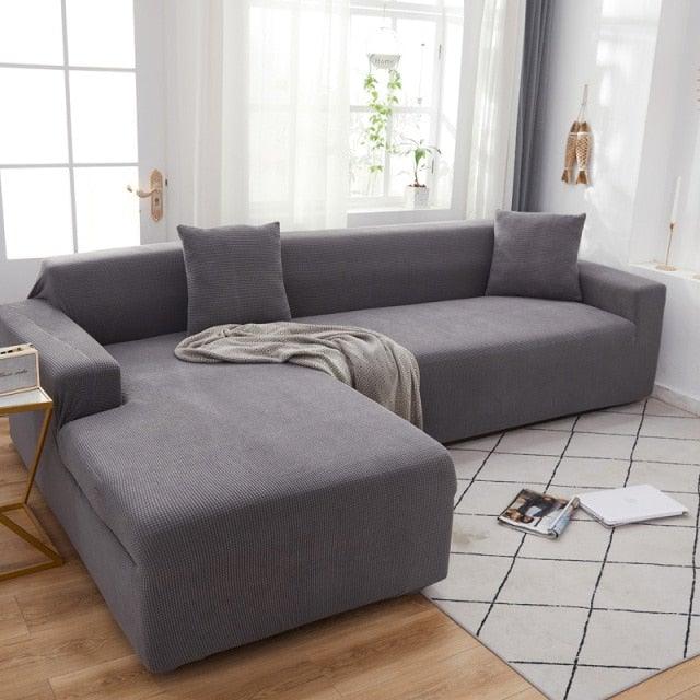 Elegant Elastic Sofa Covers Set for Living Room Chaise Lounge L Shape Corner Stretch Couch Armchair Slipcover Furniture Protector Shaped Sofa Cover Sectional Couch Cover for Living Room Fabric Chaise Lounge Slipcover