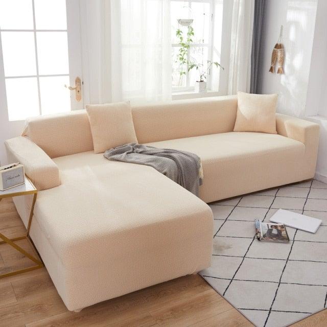 Elegant Elastic Sofa Covers Set for Living Room Chaise Lounge L Shape Corner Stretch Couch Armchair Slipcover Furniture Protector Shaped Sofa Cover Sectional Couch Cover for Living Room Fabric Chaise Lounge Slipcover
