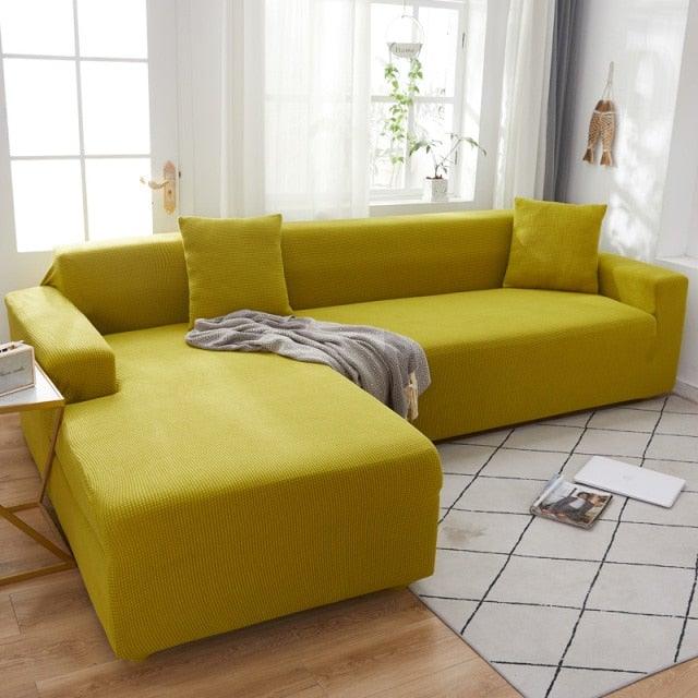 Elegant Elastic Sofa Covers Set for Living Room Chaise Lounge L Shape Corner Stretch Couch Armchair Slipcover Furniture Protector Shaped Sofa Cover Sectional Couch Cover for Living Room Fabric Chaise Lounge Slipcover
