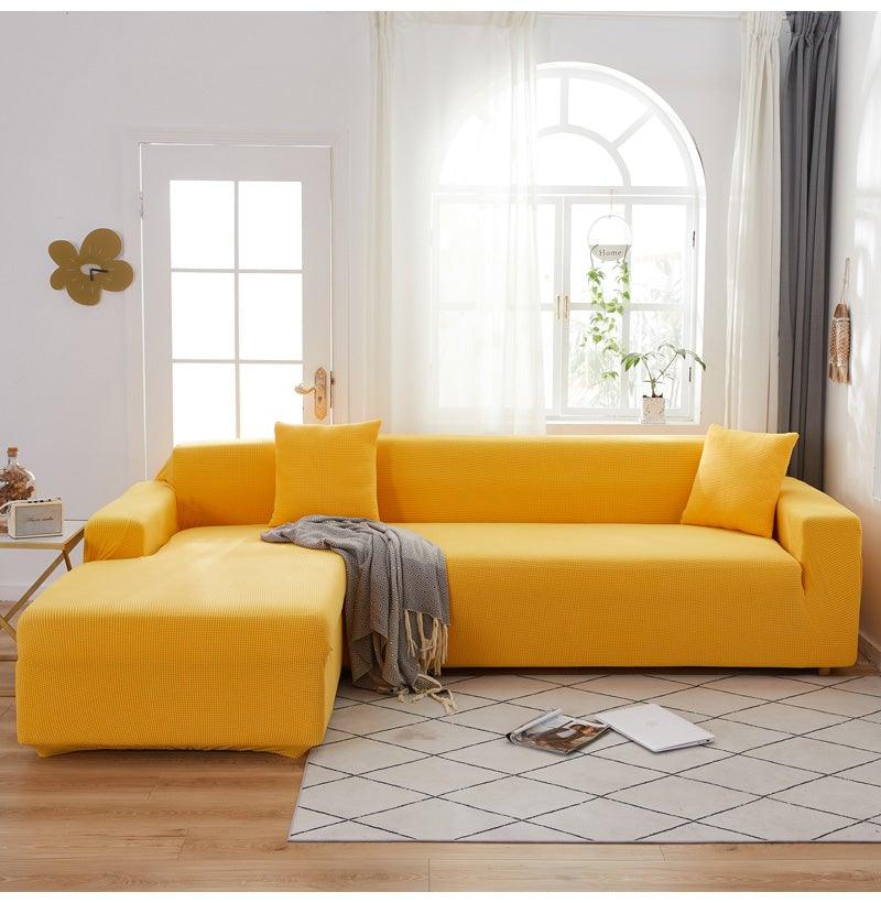 Elegant Elastic Sofa Covers Set for Living Room Chaise Lounge L Shape Corner Stretch Couch Armchair Slipcover Furniture Protector Shaped Sofa Cover Sectional Couch Cover for Living Room Fabric Chaise Lounge Slipcover