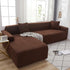 Elegant Elastic Sofa Covers Set for Living Room Chaise Lounge L Shape Corner Stretch Couch Armchair Slipcover Furniture Protector Shaped Sofa Cover Sectional Couch Cover for Living Room Fabric Chaise Lounge Slipcover