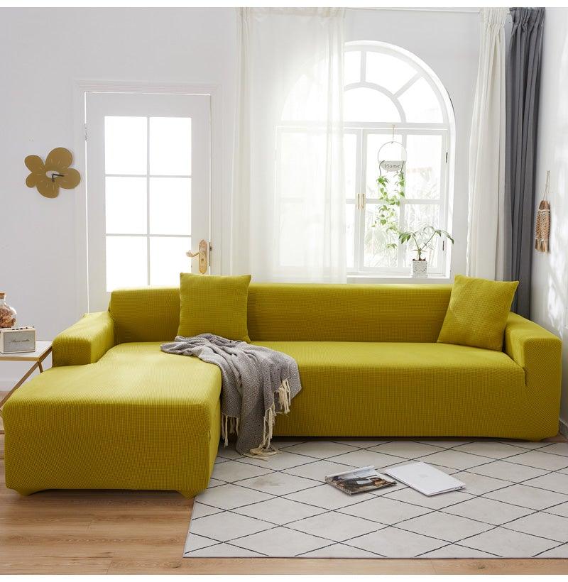 Elegant Elastic Sofa Covers Set for Living Room Chaise Lounge L Shape Corner Stretch Couch Armchair Slipcover Furniture Protector Shaped Sofa Cover Sectional Couch Cover for Living Room Fabric Chaise Lounge Slipcover