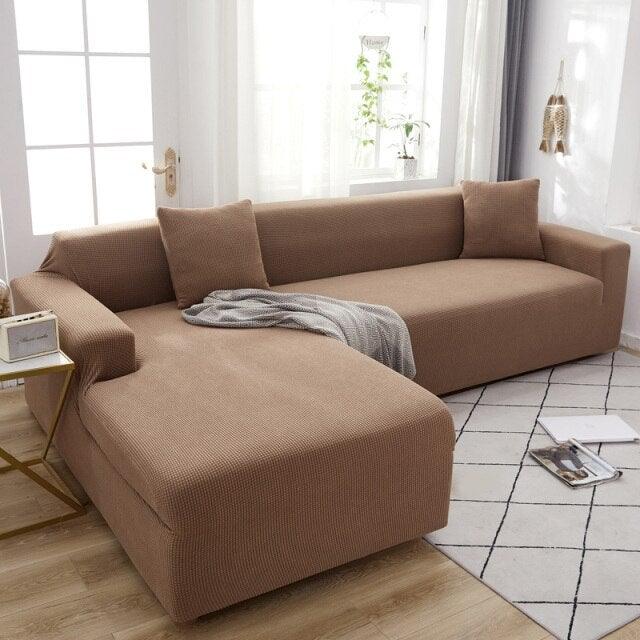 Elegant Elastic Sofa Covers Set for Living Room Chaise Lounge L Shape Corner Stretch Couch Armchair Slipcover Furniture Protector Shaped Sofa Cover Sectional Couch Cover for Living Room Fabric Chaise Lounge Slipcover