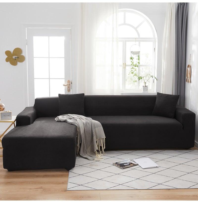 Elegant Elastic Sofa Covers Set for Living Room Chaise Lounge L Shape Corner Stretch Couch Armchair Slipcover Furniture Protector Shaped Sofa Cover Sectional Couch Cover for Living Room Fabric Chaise Lounge Slipcover