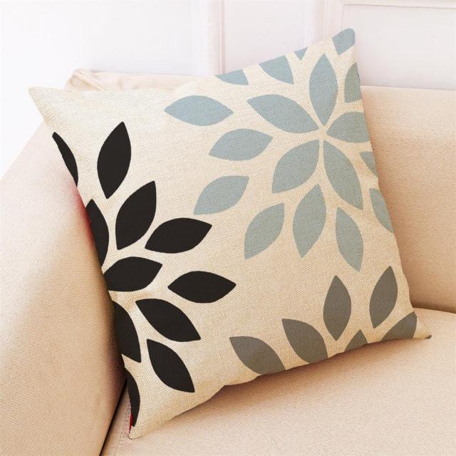 Elegant Pattern Printed Throw Pillow Modern Soft Linen Blend Cushion Home Decorative Fashion Geometric Pattern Throw Pillow Covers Square Decorative Cushion Case For Home Pillows Case