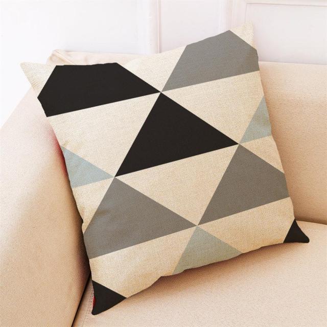 Elegant Pattern Printed Throw Pillow Modern Soft Linen Blend Cushion Home Decorative Fashion Geometric Pattern Throw Pillow Covers Square Decorative Cushion Case For Home Pillows Case