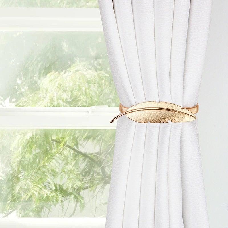 Elk Feather Elastically Stretchable Curtain Clip Decor Curtains Holders Tieback Buckle For Home Decoration Accessories Modern Simple Style Curtain Tie Backs Stretchy Wire Rope Curtain Straps For Home Decor