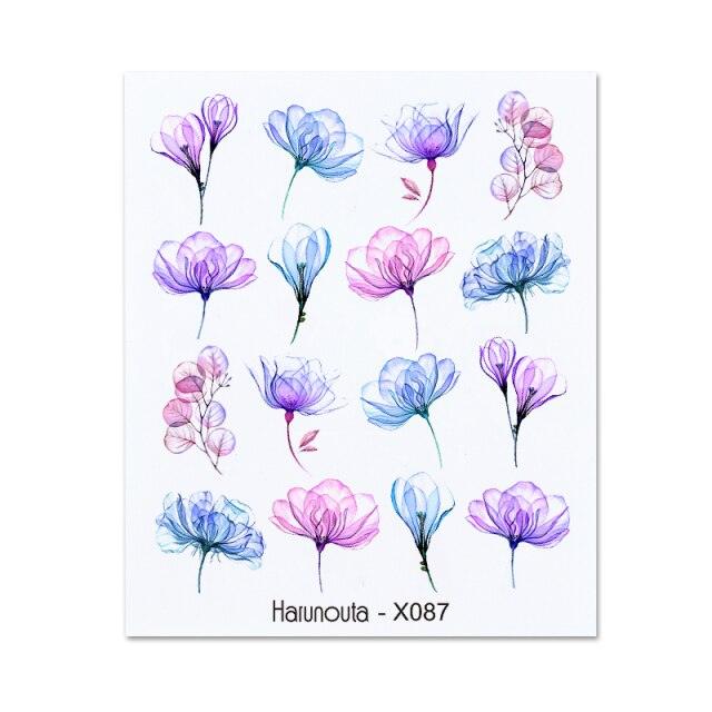 Embossed Nails Sticker 3D Flower Leaves Slider Water Transfer Nail Decals for Nail Art Transfer Sticker  3D Wave Design Decoration for Women Girls Art Stickers Decal Decoration Metallic Curve Strip Line Nail Decor