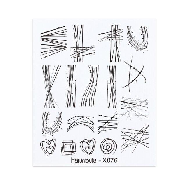 Embossed Nails Sticker 3D Flower Leaves Slider Water Transfer Nail Decals for Nail Art Transfer Sticker  3D Wave Design Decoration for Women Girls Art Stickers Decal Decoration Metallic Curve Strip Line Nail Decor