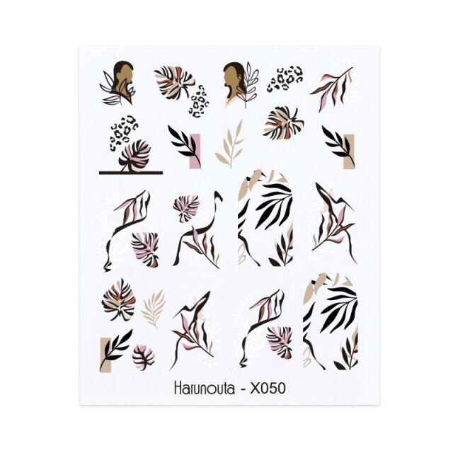 Embossed Nails Sticker 3D Flower Leaves Slider Water Transfer Nail Decals for Nail Art Transfer Sticker  3D Wave Design Decoration for Women Girls Art Stickers Decal Decoration Metallic Curve Strip Line Nail Decor