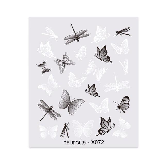 Embossed Nails Sticker 3D Flower Leaves Slider Water Transfer Nail Decals for Nail Art Transfer Sticker  3D Wave Design Decoration for Women Girls Art Stickers Decal Decoration Metallic Curve Strip Line Nail Decor