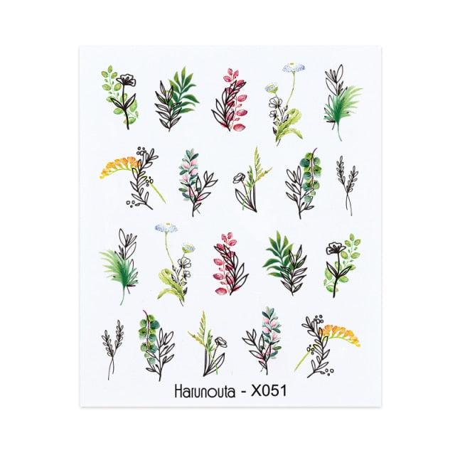 Embossed Nails Sticker 3D Flower Leaves Slider Water Transfer Nail Decals for Nail Art Transfer Sticker  3D Wave Design Decoration for Women Girls Art Stickers Decal Decoration Metallic Curve Strip Line Nail Decor