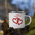 Happy Valentines Enamel Mug With Two Big Rose Red Hearts And Text Love Must Love and Love Each Other Unique Valentine Gift For Her Or Him Camping Mug Printed on One Side - STEVVEX POD - 1002, Customized mug, enammel mug, Happy VAlentine Enammel mug, Happy Valentine gift, Happy valentine mug, I love you enamel mug, I love you mug, Love must Love and love each other enammel mug, Print on demand, Print on demand enammel mug, Two Big Heart Mug, Valentine mug, Valentine mug Pig Valentine mug - Stevvex.com