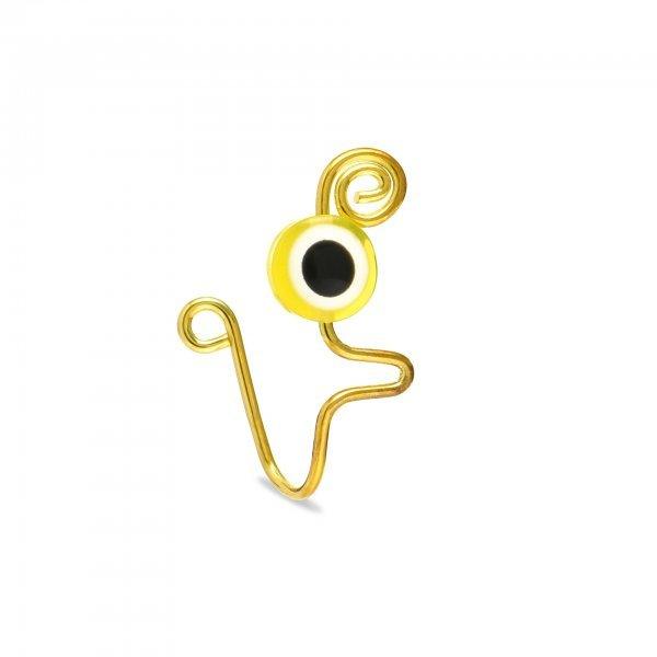 Evil Eye Stainless Steel Spiral Fake Nose Ring Cuff Non Piercing Nose Ring Clip On Fake Nose Piercing Jewelry Ear Clip Fake Piercing Nose Ring Punk Metal Gold Color Heart Leaf Nose Ring Clip Cuff Also Can Be Ear Clip Cuffs Non Pierced Without Hole