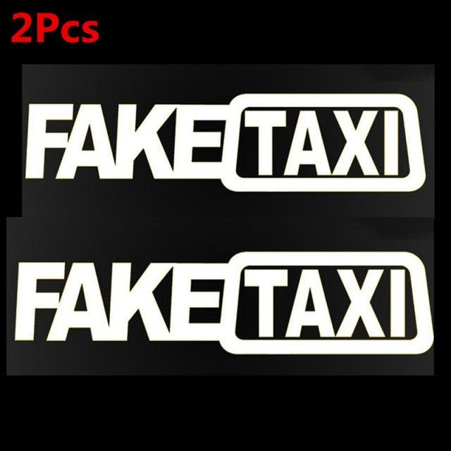 Fake Taxi Sticker Decal Funny Vinyl Car Bumper Funny FAKE TAXI Car Auto Sticker Fake Taxi Decal Self Adhesive Vinyl Universal Car Fake Taxi Reflective Window Vehicle Body Sticker Decal Auto Accessories