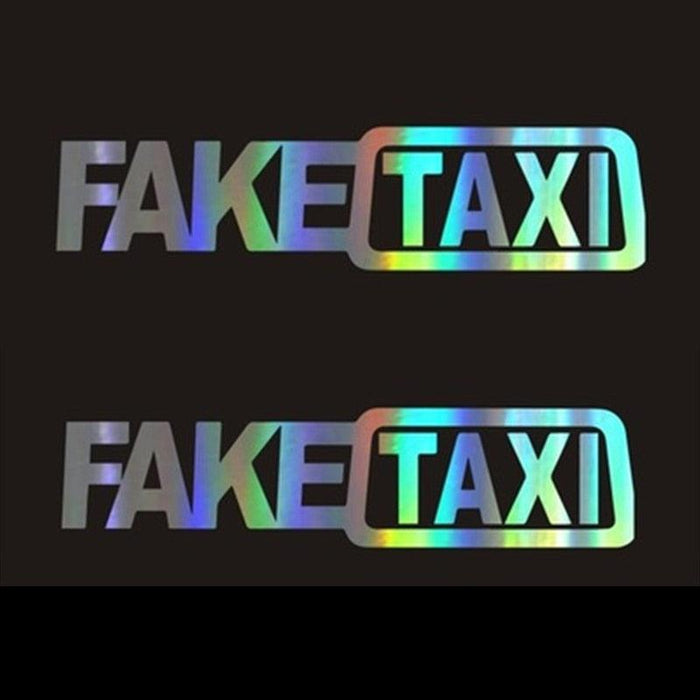 Fake Taxi Sticker Decal Funny Vinyl Car Bumper Funny FAKE TAXI Car Auto Sticker Fake Taxi Decal Self Adhesive Vinyl Universal Car Fake Taxi Reflective Window Vehicle Body Sticker Decal Auto Accessories