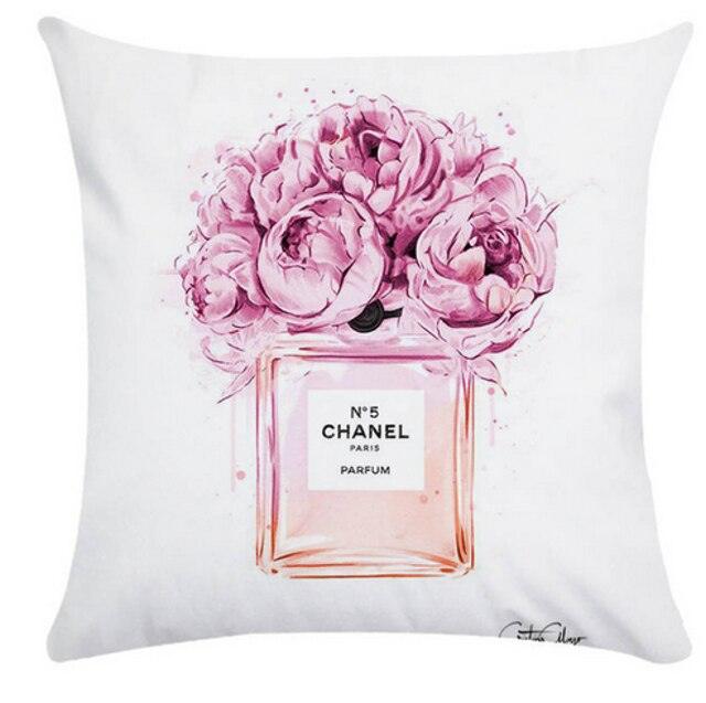 Fancy Theme Pillow Cover Hand Painted Flowers Camera Super Soft Chair Cushion Cover For Home Decoration Pink Flowers Digital Print Pillow Cover Queen Cushion Cover Book Vase Decor Throw Pillow Case Fancy Theme Decorative Accent Pillow 45X45cm
