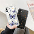 Fashion Butterfly Transparent Phone Case For iPhone 11 12 13 Pro Max 12 Mini Beautiful Butterfly Soft Butterfly Silicone Protective Case Clear Back Cover