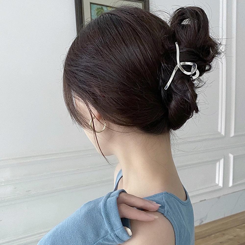 Fashion INS Hair Claws Hair Crab Clamp Hairgrip Matte Metal Hair Clip Claw Large Size INS Hair Claws Gorgeous Hair Accessories For Women