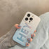 Fashion Letter Hey Glossy Phone Case For iPhone 14 12 11 13 Pro Max Gradient Blue Fashionable Clear Transparent Flexible Soft Protective Cover for iPhone