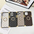 Fashion Pattern 3D Diamond Ring Holder Square Metal Shockproof Case For iPhone 13 Pro Max 11 12Pro Max Xs XR X 7 8Plus Se cover Retro Luxury Cases for Women with Ring Stand Holder and Lanyard