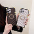 Fashion Pattern 3D Diamond Ring Holder Square Metal Shockproof Case For iPhone 13 Pro Max 11 12Pro Max Xs XR X 7 8Plus Se cover Retro Luxury Cases for Women with Ring Stand Holder and Lanyard