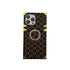 Fashion Pattern 3D Diamond Ring Holder Square Metal Shockproof Case For iPhone 13 Pro Max 11 12Pro Max Xs XR X 7 8Plus Se cover Retro Luxury Cases for Women with Ring Stand Holder and Lanyard