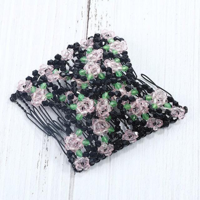 Fashion Professional Hair Comb Ladies Magic Beads Elasticity Double Bead String Clamp Stretchy Gorgeous Hair Accessories For Women for Valentine's Day