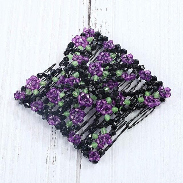 Fashion Professional Hair Comb Ladies Magic Beads Elasticity Double Bead String Clamp Stretchy Gorgeous Hair Accessories For Women for Valentine's Day