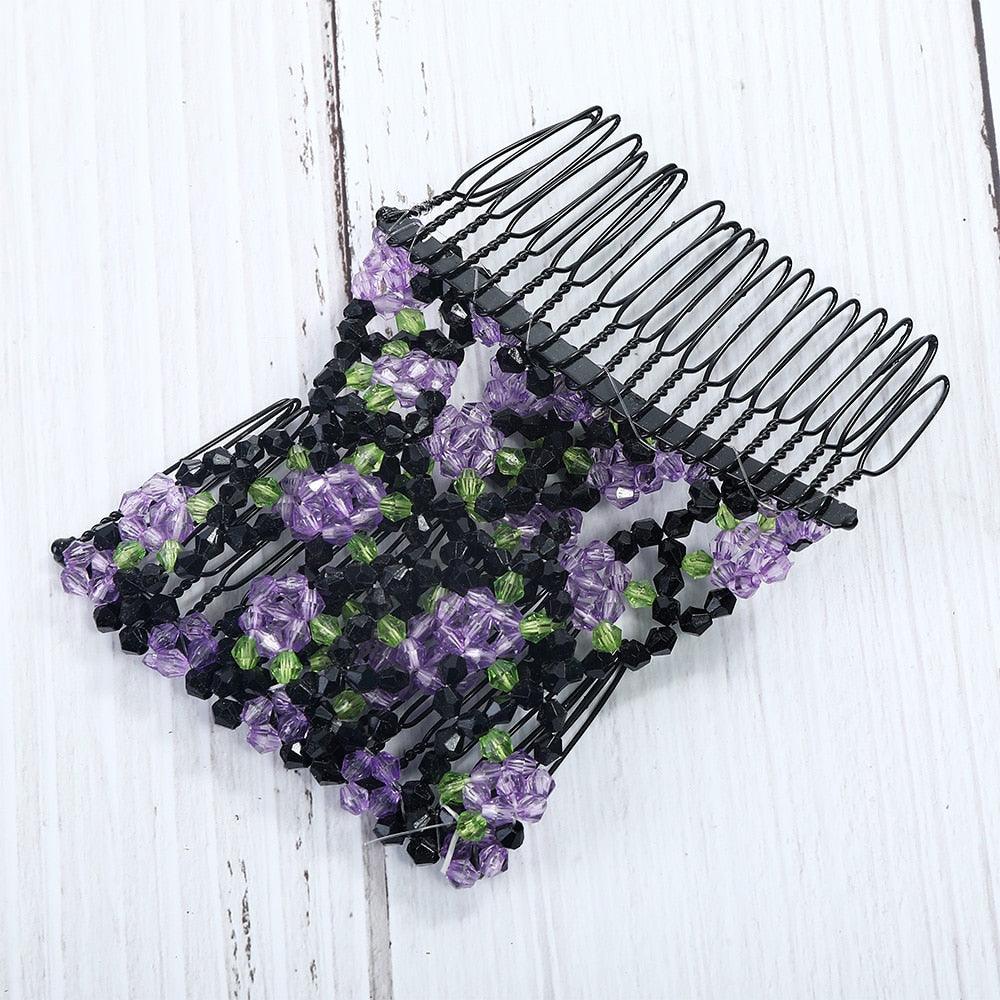 Fashion Professional Hair Comb Ladies Magic Beads Elasticity Double Bead String Clamp Stretchy Gorgeous Hair Accessories For Women for Valentine's Day