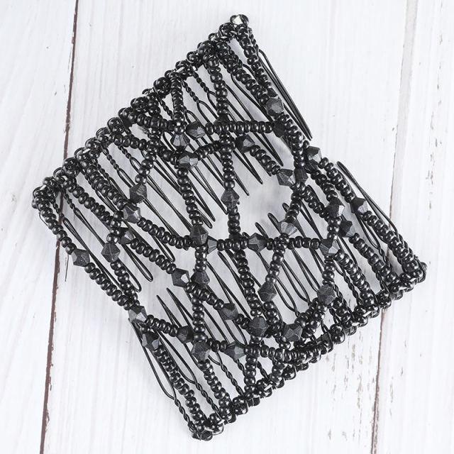 Fashion Professional Hair Comb Ladies Magic Beads Elasticity Double Bead String Clamp Stretchy Gorgeous Hair Accessories For Women for Valentine's Day