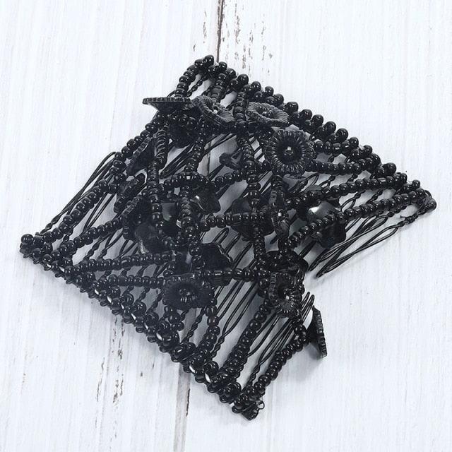 Fashion Professional Hair Comb Ladies Magic Beads Elasticity Double Bead String Clamp Stretchy Gorgeous Hair Accessories For Women for Valentine's Day