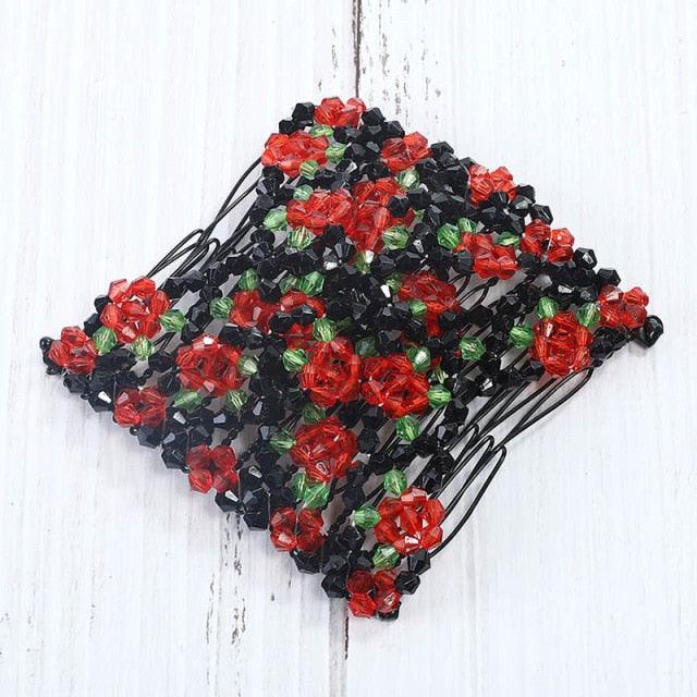 Fashion Professional Hair Comb Ladies Magic Beads Elasticity Double Bead String Clamp Stretchy Gorgeous Hair Accessories For Women for Valentine's Day