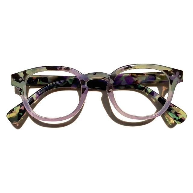 Fashion Round Reading Glasses For Women Colorful Ladies Blue Light Eyeglasses Frame Blocking Glasses For Women And Anti Eyestrain Computer Reading TV Glasses Stylish Frame Anti Glare