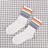 Fashion Socks Cotton Rainbow Color Black And White Christmas Gift Classic Warm Casual Tide Harajuku Funny Cute Pop Korean Socks Short Socks For Men And Women