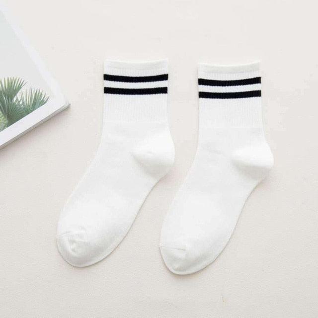 Fashion Socks Cotton Rainbow Color Black And White Christmas Gift Classic Warm Casual Tide Harajuku Funny Cute Pop Korean Socks Short Socks For Men And Women